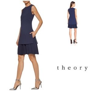 Theory Malkan Winslow Pleated Dress in Navy